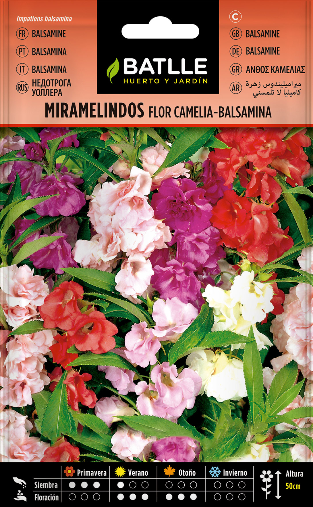 Miramelindos Flor Camelia-Balsamina - Semillas Batlle - Huerto y Jardín