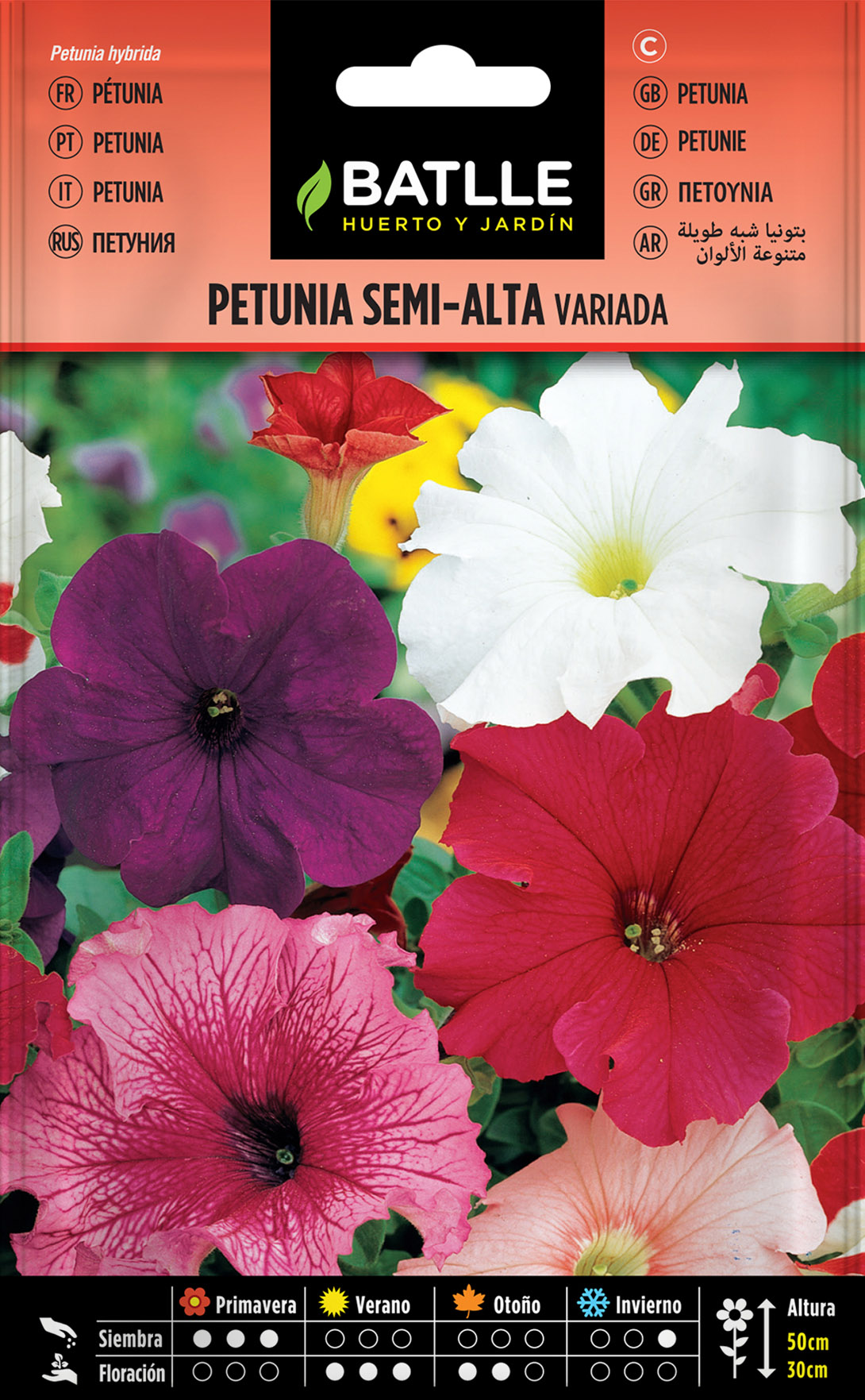 Petunia Semi-Alta Variada - Semillas Batlle - Huerto y Jardín